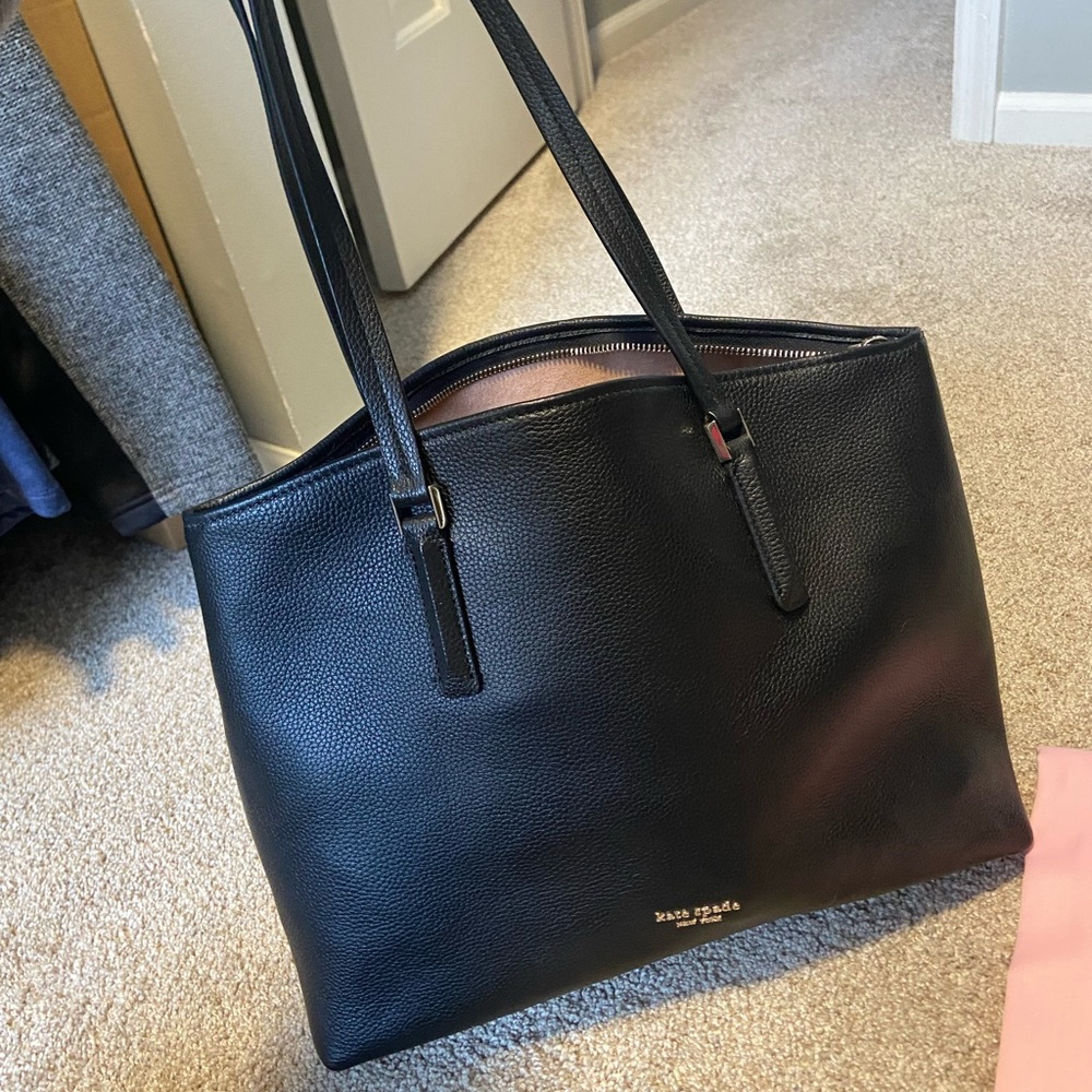 Never used black pebbled leather Kate Spade tote